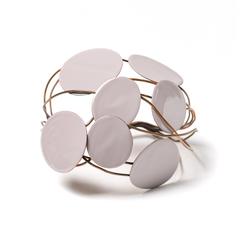 "_BRACCIALE_TAORMINA_NIDO_7_PIASTRE_RAME_SMALTATO_MASTICE"