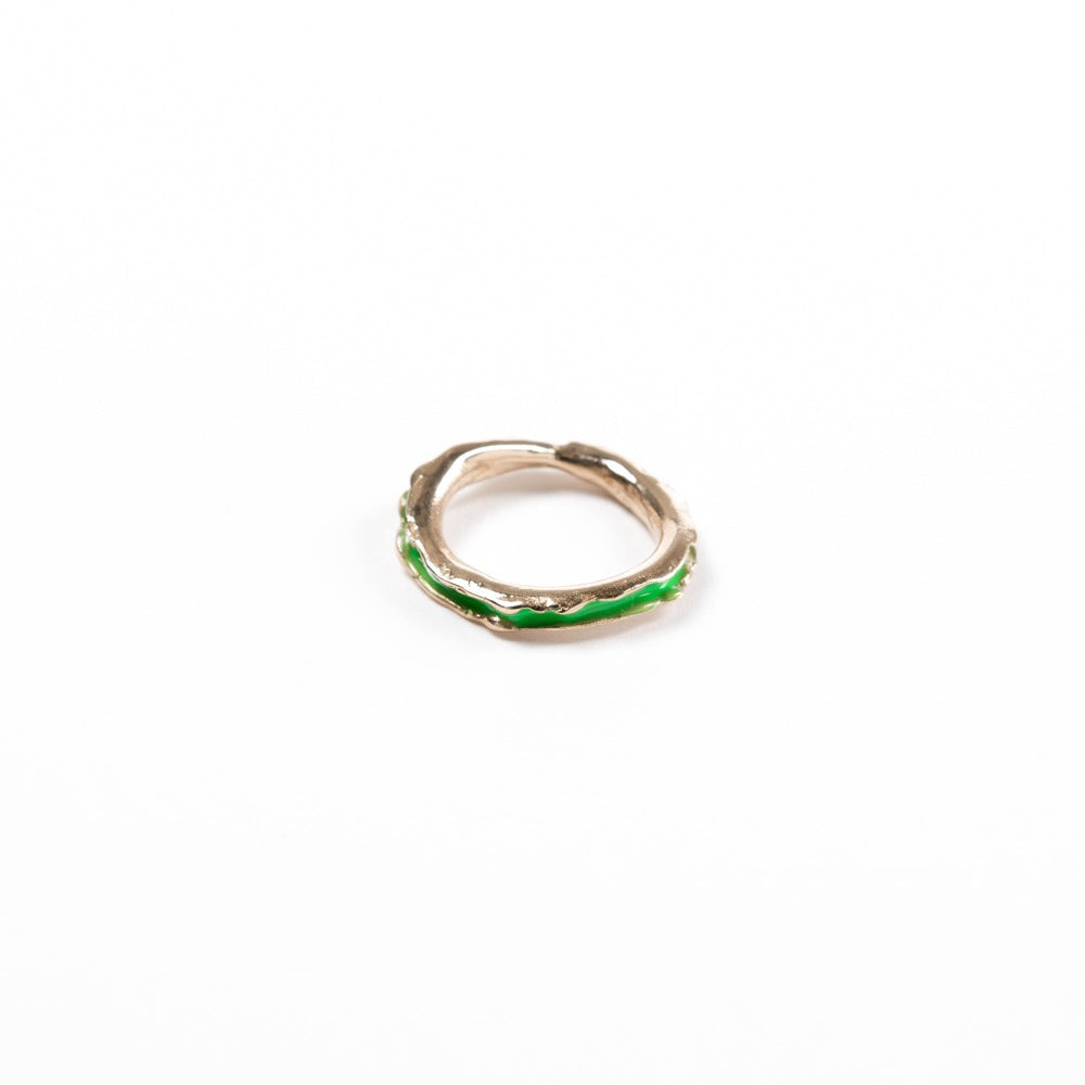 "ANELLO_STROMBOLI_BRONZO_SMALTO_VERDE_FLUO_CHIARO"