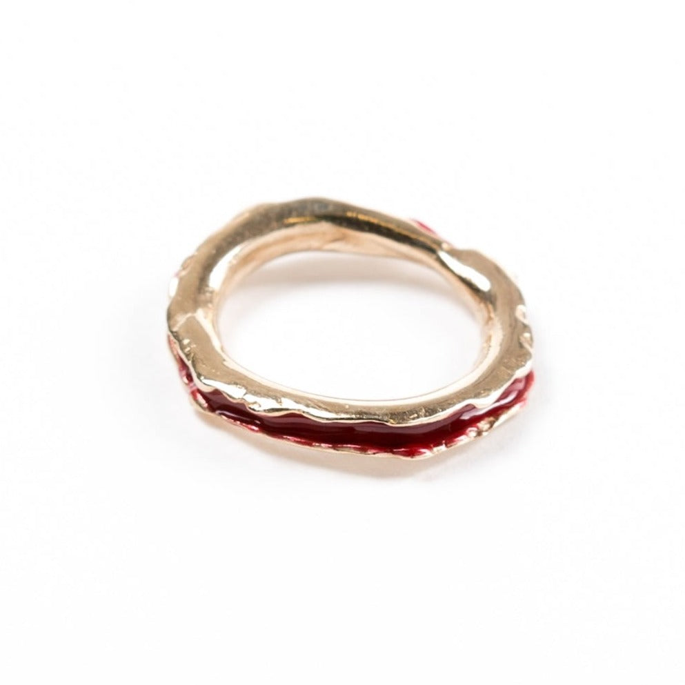 "ANELLO_STROMBOLI_BRONZO_SMALTO_ROSSO"
