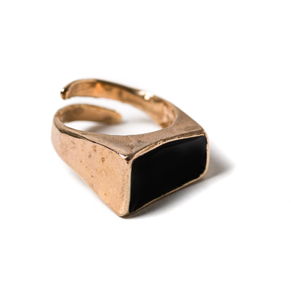 "ANELLO_CONTE_RUGGERO_VIII_BRONZO_SMALTATO_NERO"