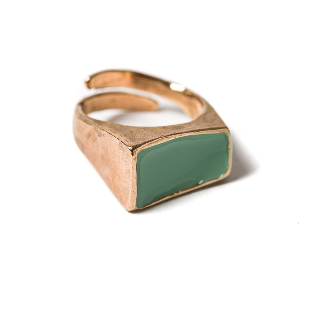 "ANELLO_CONTE_RUGGERO_VIII_BRONZO_SMALTATO_SALIVA_NUOVO"