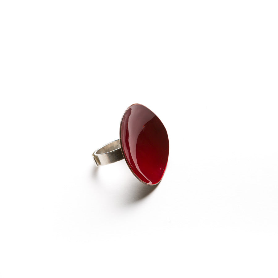 "ANELLO_ARGENTO-OTTONE_SMALTATO_ROSSO"