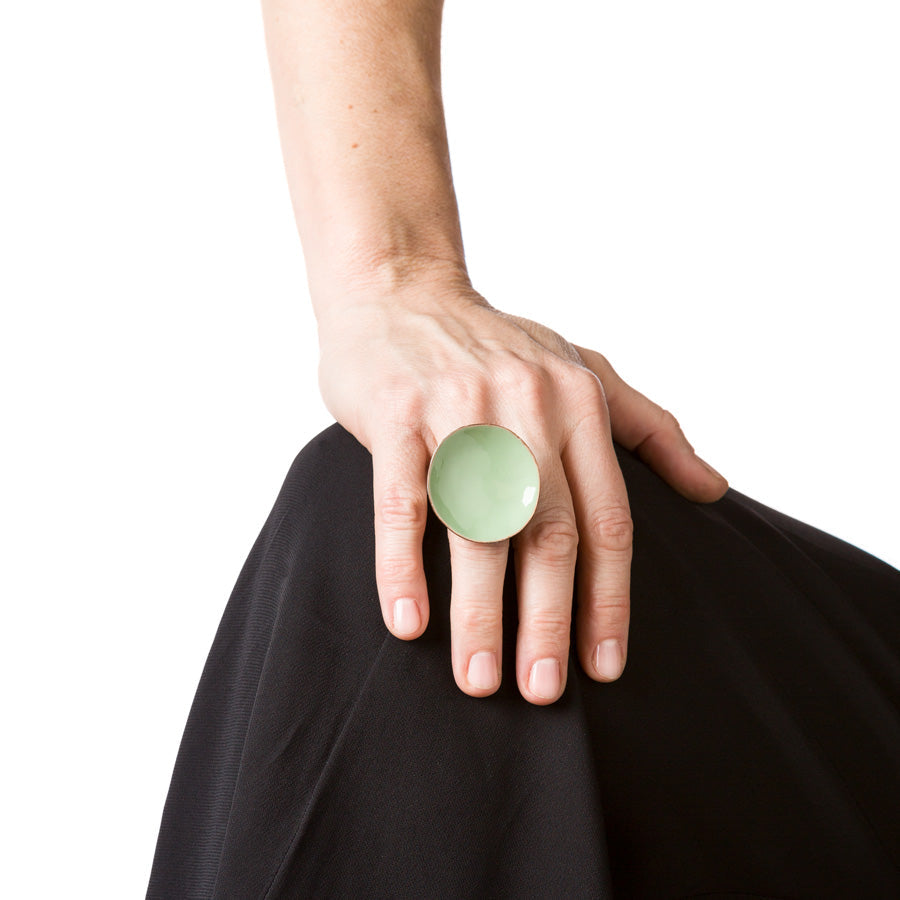 "ANELLO_ARGENTO-BRONZO_SMALTATO_VERDE_SALVIA_CHIARO_IN"