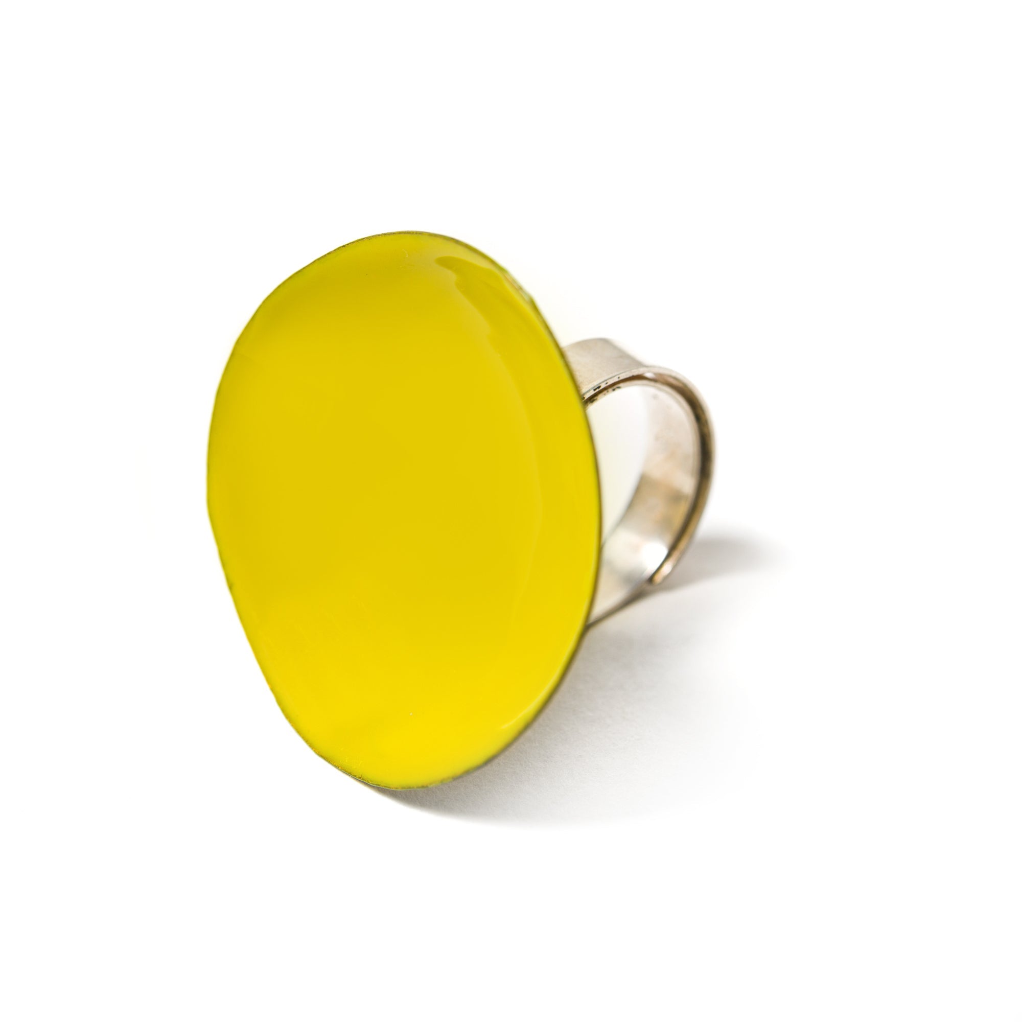 "ANELLO_CIOTOLA_ARGENTO_BRONZO_SMALTATO_SENAPE"