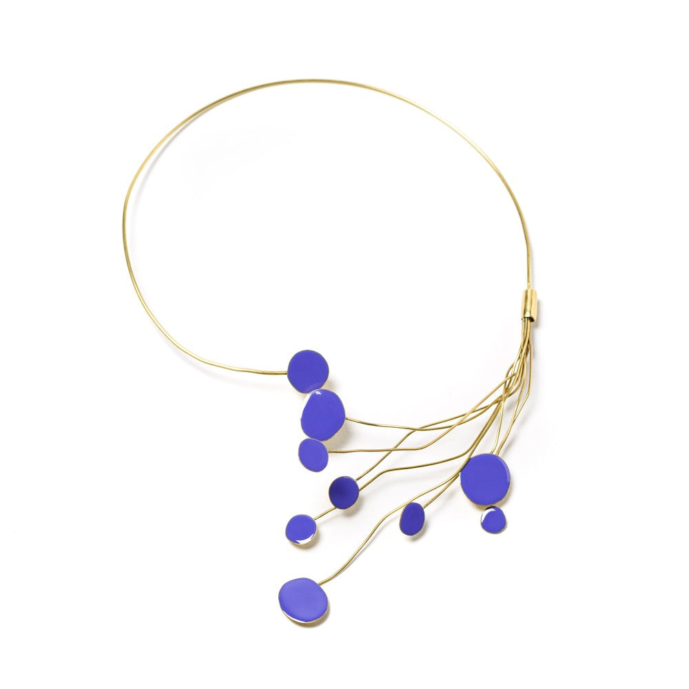 "COLLANA_TAROMINA_TONDI_PIENI_MINI_OTTONE_SMALTATA_LAVANDA"