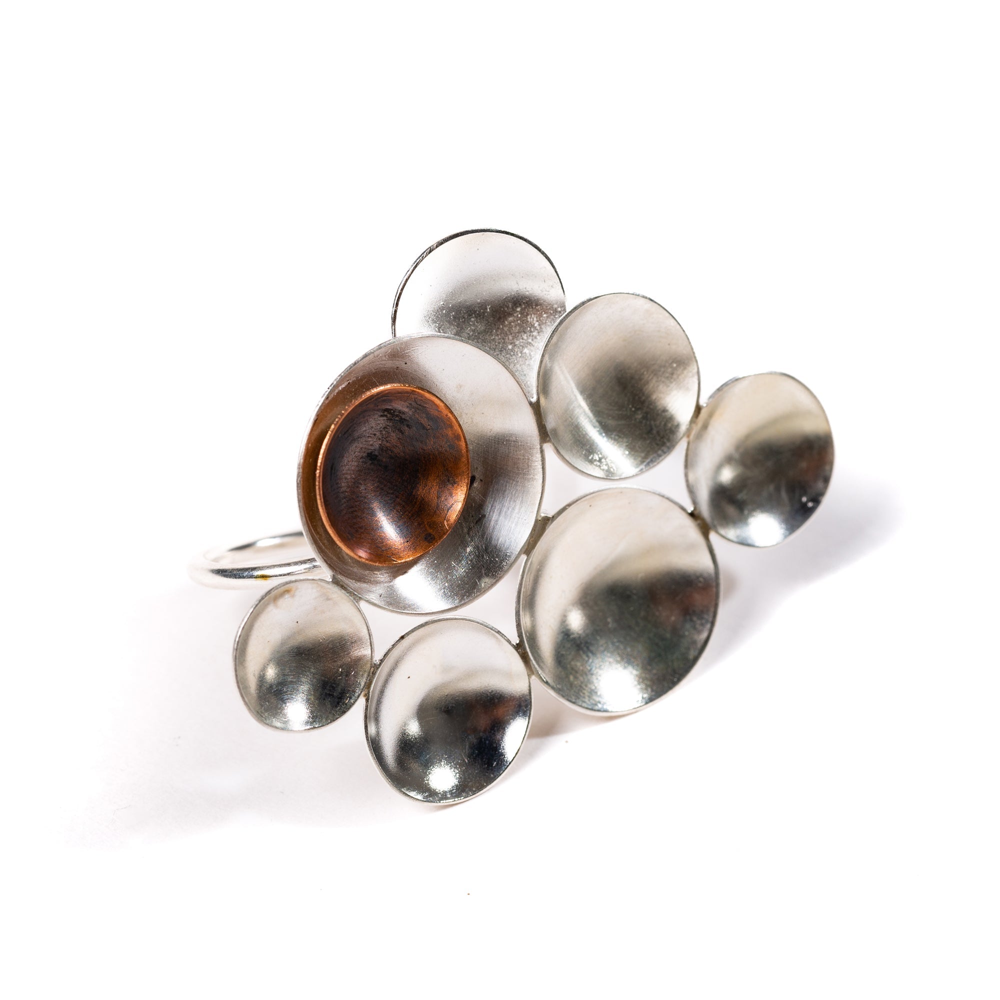 Anello Vertigo Argento e Rame - Main Image