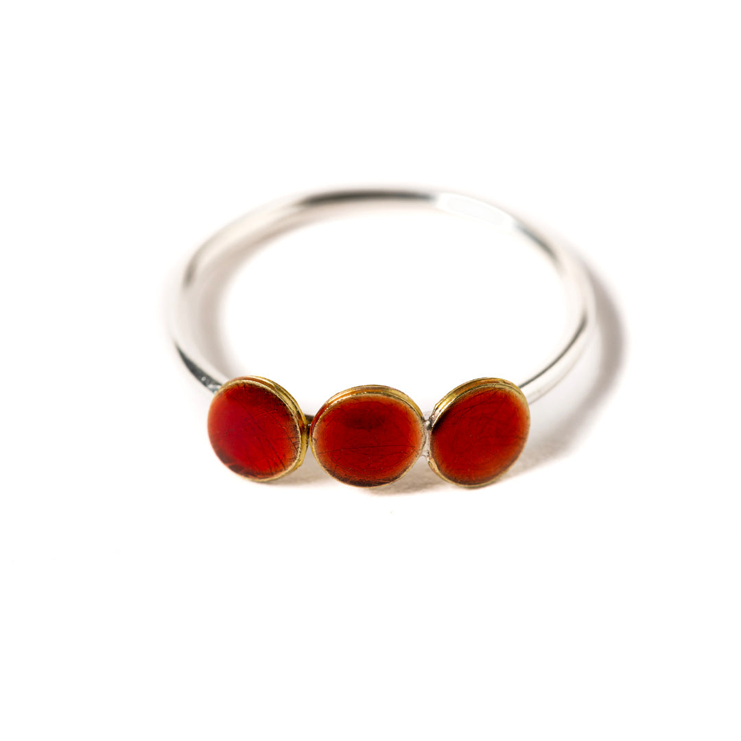 "Come Tu Mi Vuoi" Micro-Rod Ring | Copper with Clear Enamel