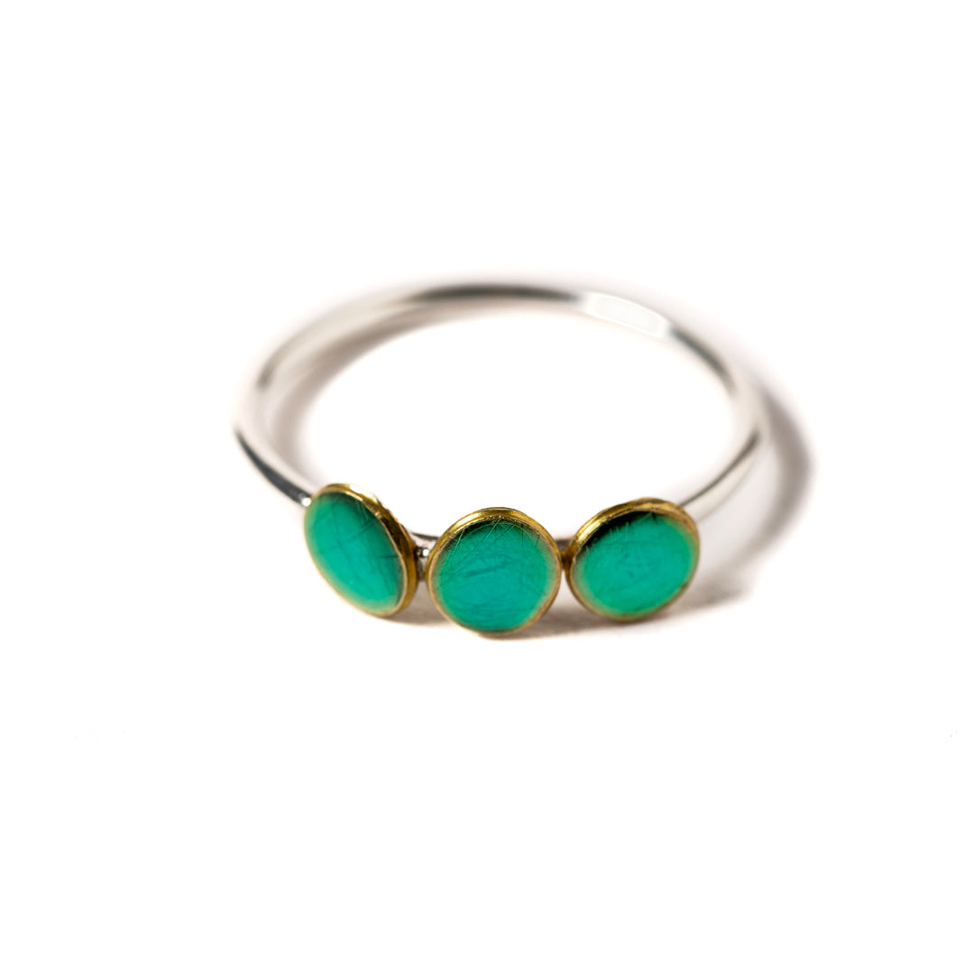 "Come Tu Mi Vuoi" Micro-Rod Ring | Copper with Clear Enamel