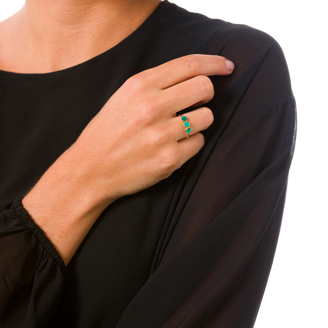 "Come Tu Mi Vuoi" Micro-Rod Ring | Copper with Clear Enamel