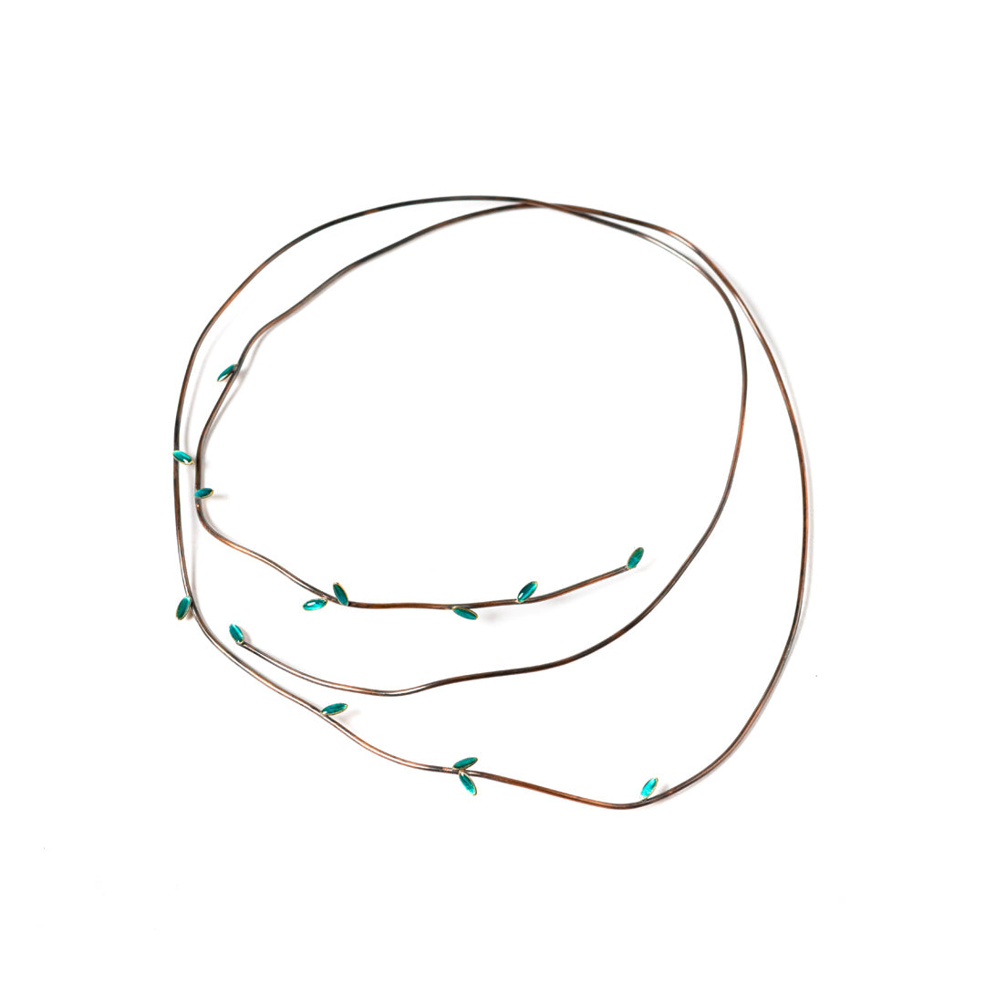 Come Tu Mi Vuoi Micro Leaf Necklace | Copper with Clear Enamel