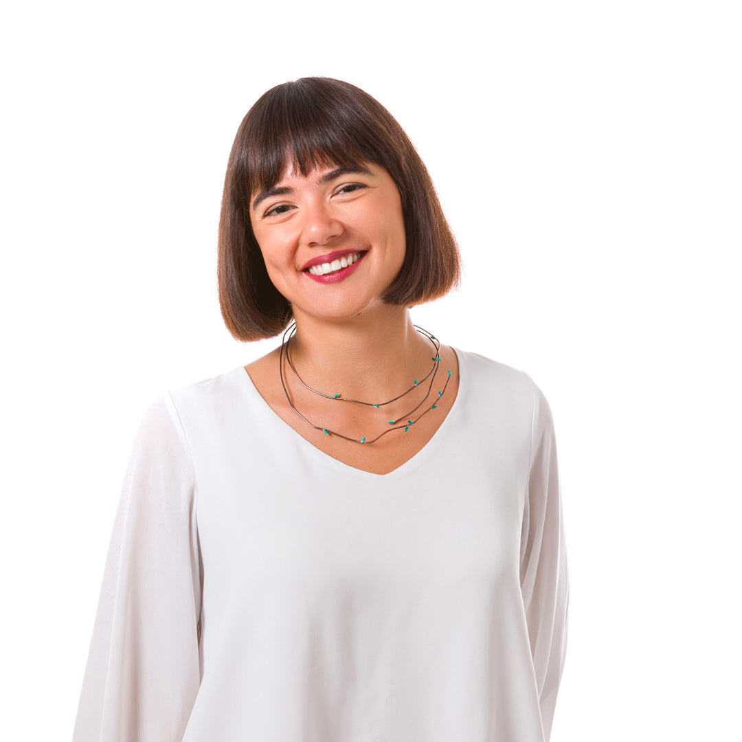 Come Tu Mi Vuoi Micro Leaf Necklace | Copper with Clear Enamel