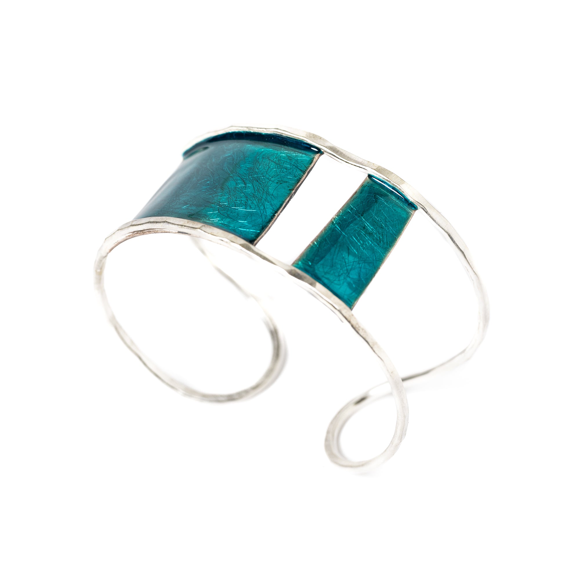 Bracciale Basso Linea+ | Argento Smalto Trasparente