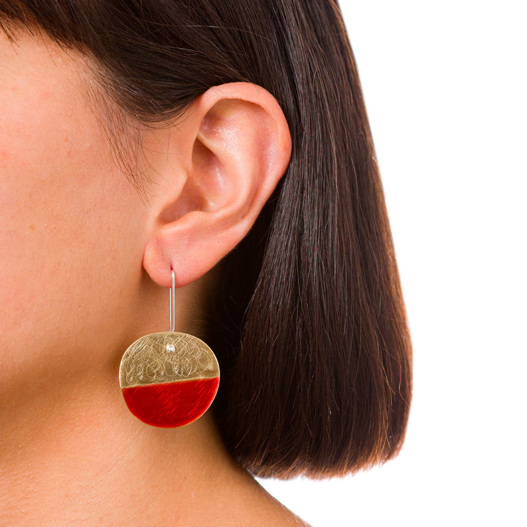 Boucles d'oreilles géométriques | Laiton émaillé