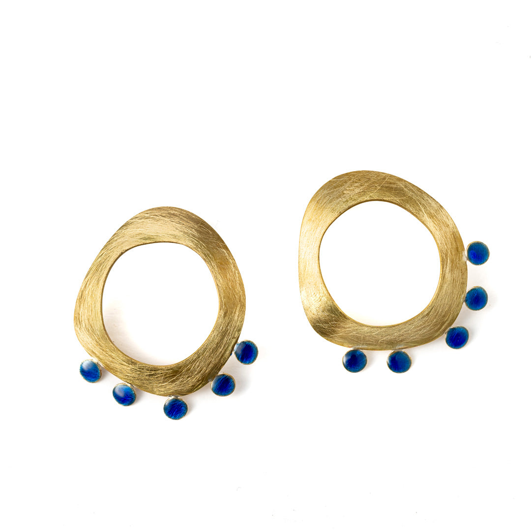 Boucles d'oreilles indiennes | Laiton et émail transparent