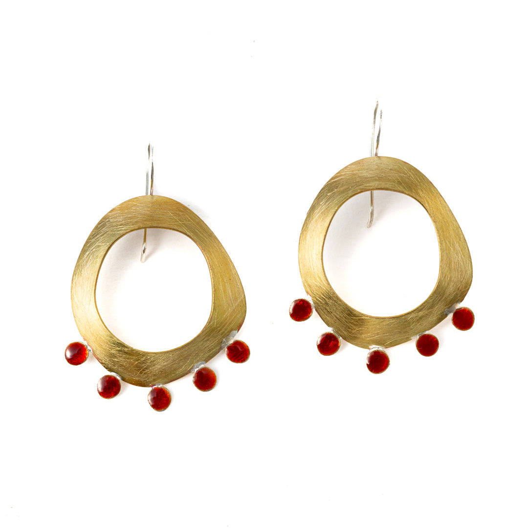 Boucles d'oreilles indiennes | Laiton et émail transparent