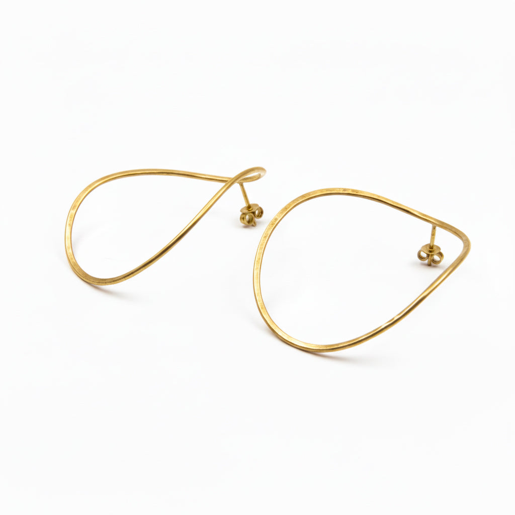 Boucles d'oreilles courbes | Plaqué or