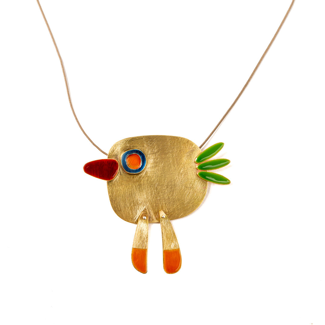 Pendentif Haïti | Laiton plaqué or et perle
