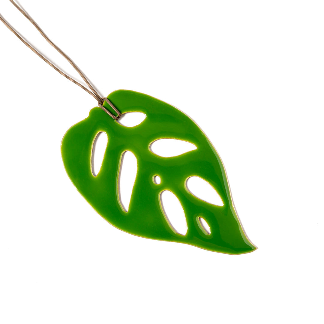 Leaf Pendant | Enamelled Brass