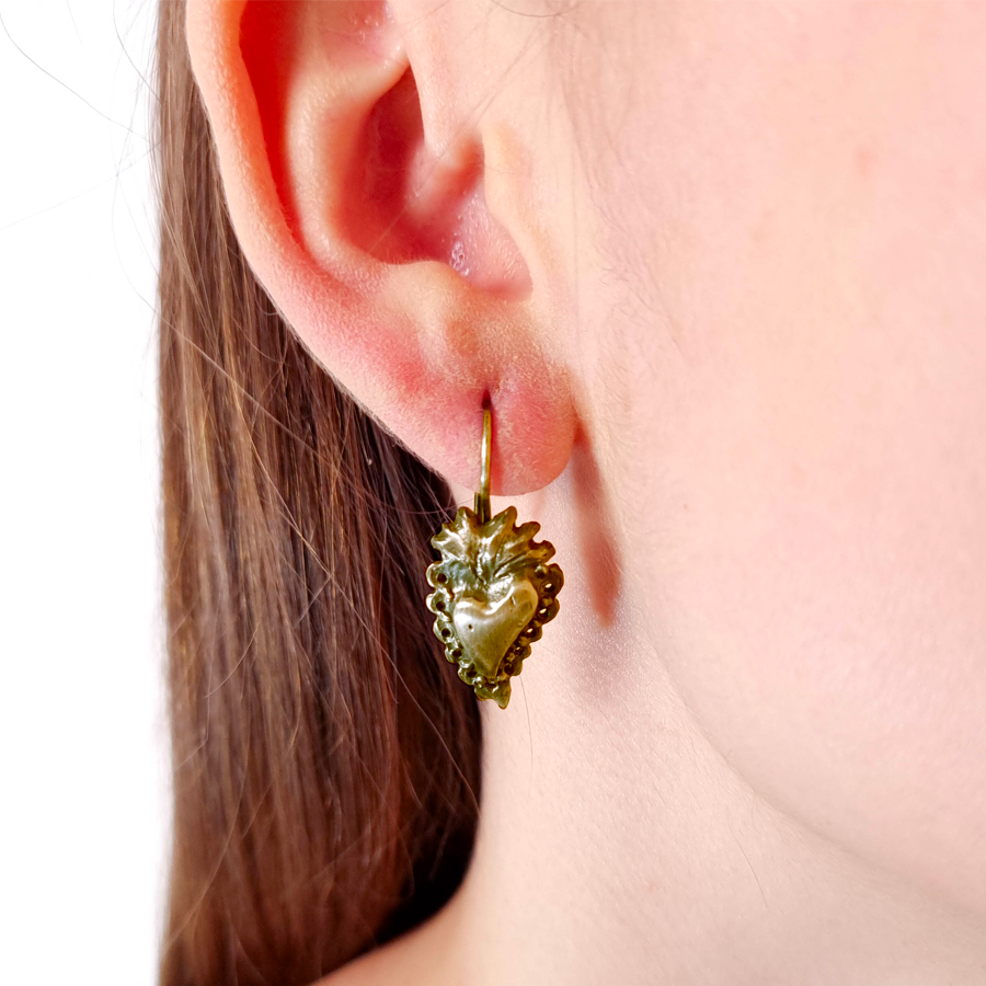 Orecchini Cuore Sacro | Bronzo