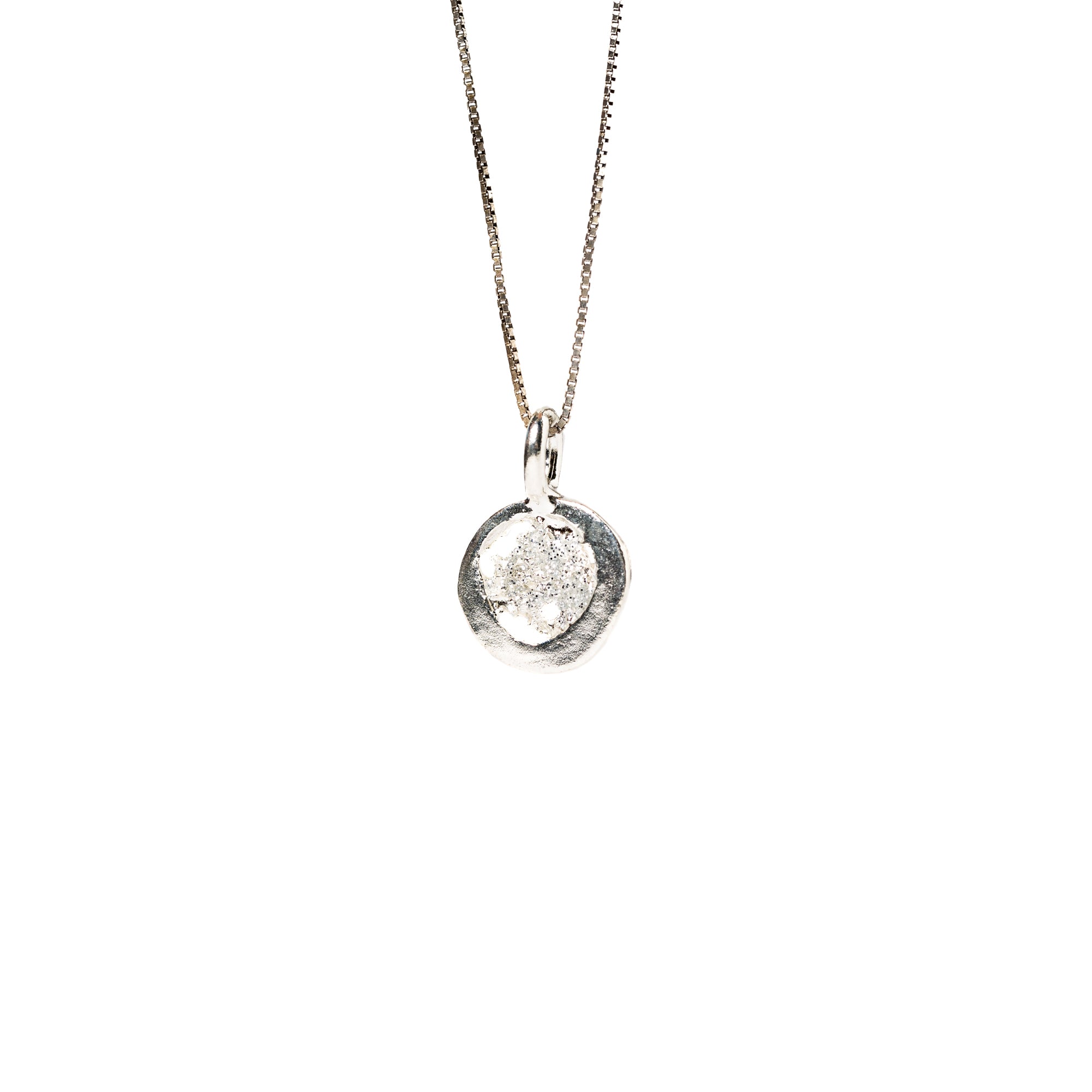 Ischia Small Pendant | Silver Glitter Enamel