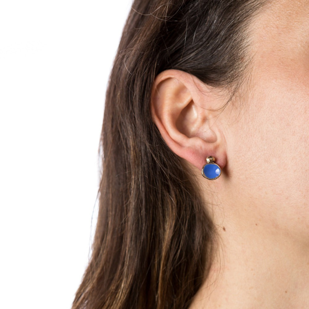 "_ORECCHINI_SPERLINGA_BRONZO_SMALTO_AZZURRO_PESCE_INDOSSATO"