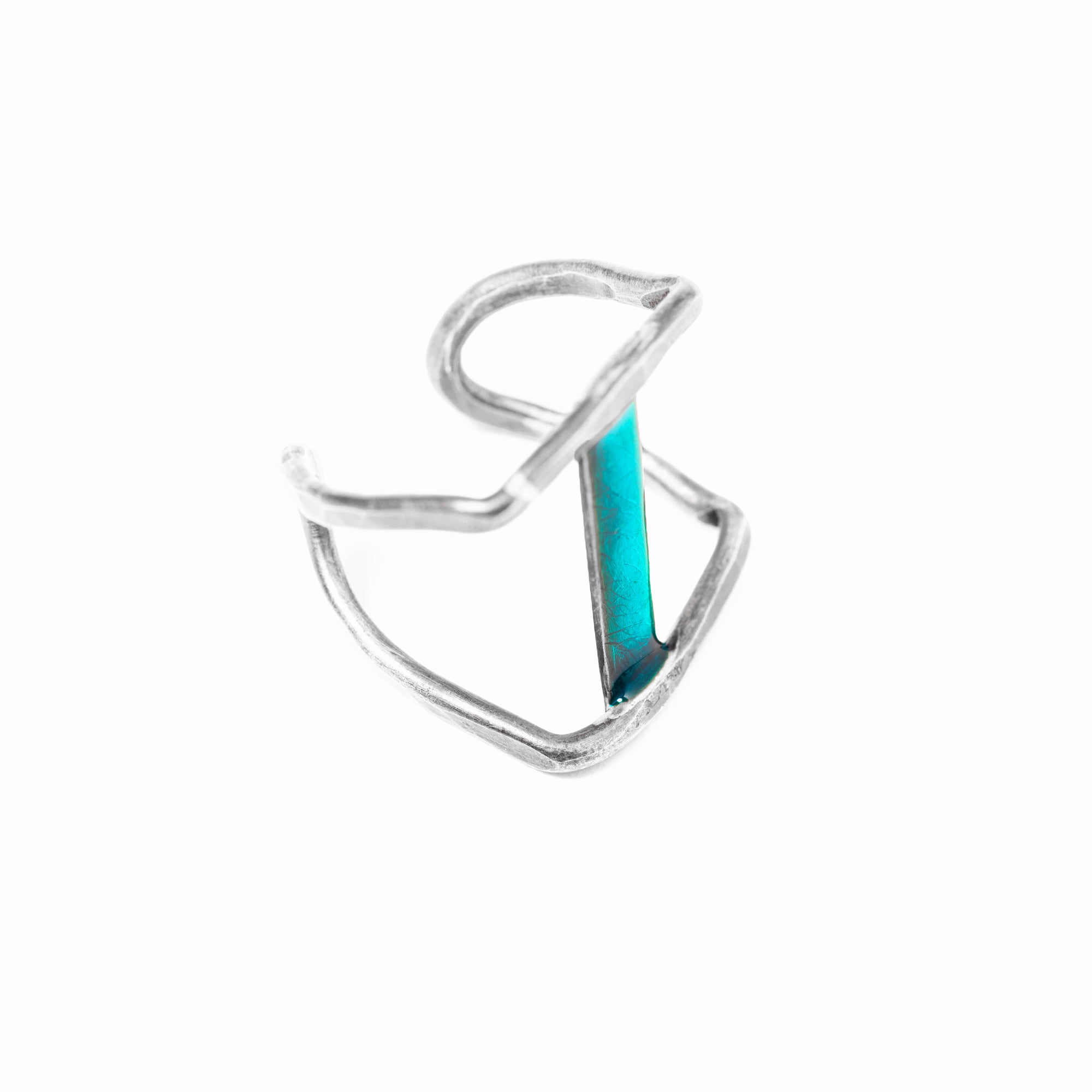 Anello Linea+ | Argento Smalto Trasparente
