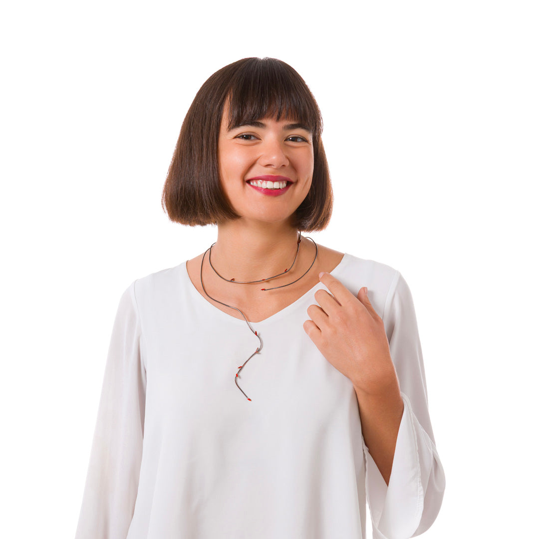 Collier micro-feuilles Come Tu Mi Vuoi | Cuivre avec émail transparent
