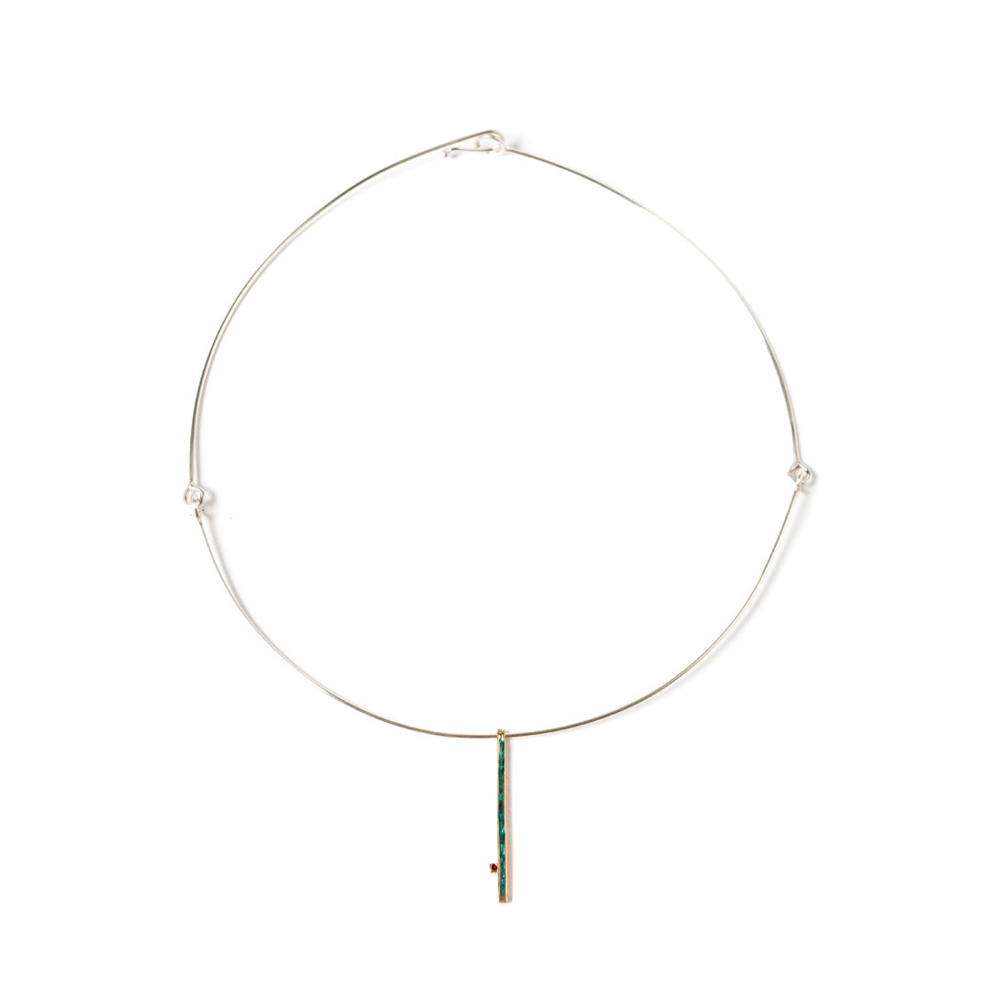 Pendentif Haïti | Laiton plaqué or et perle