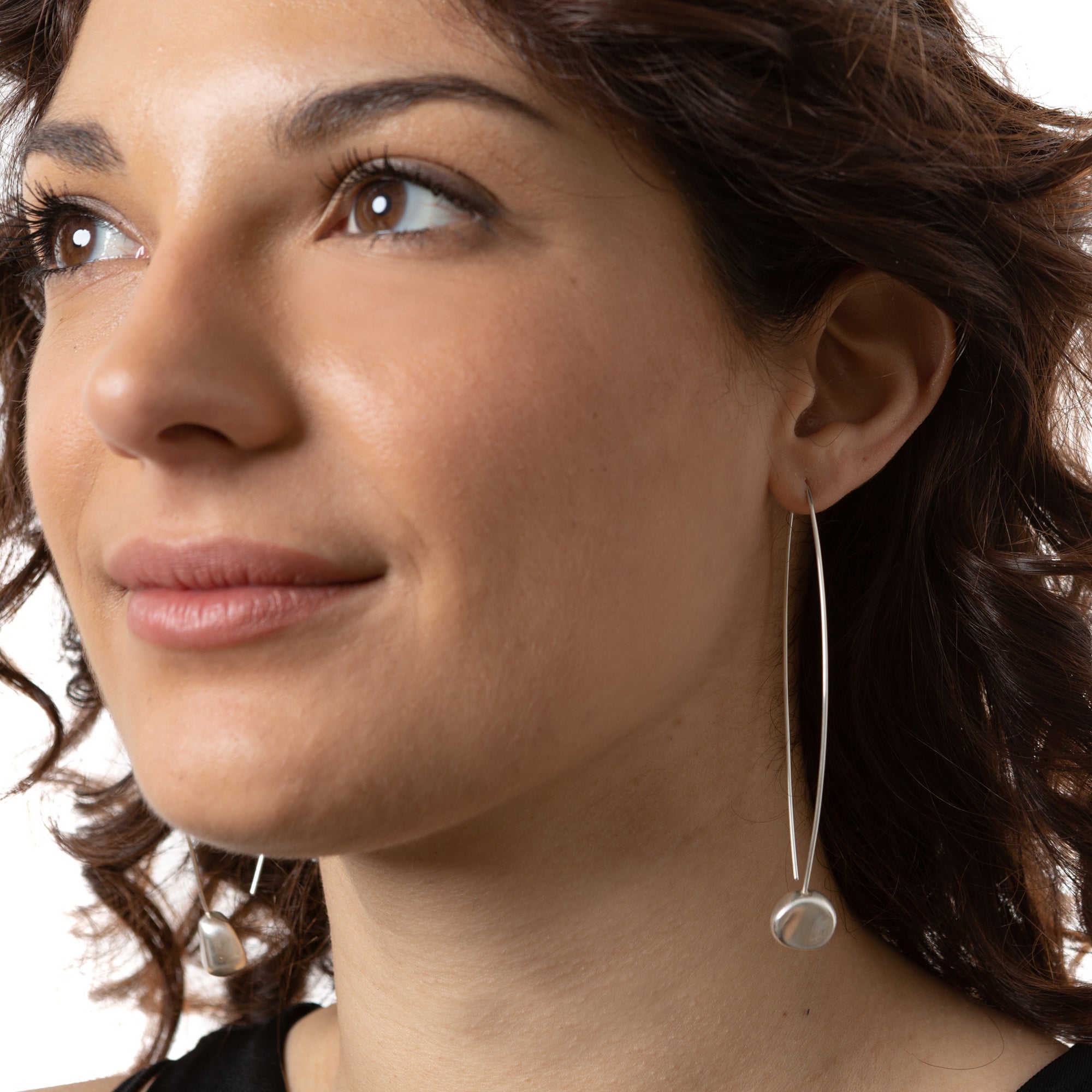 Boucles d'Oreilles Longues en Argent