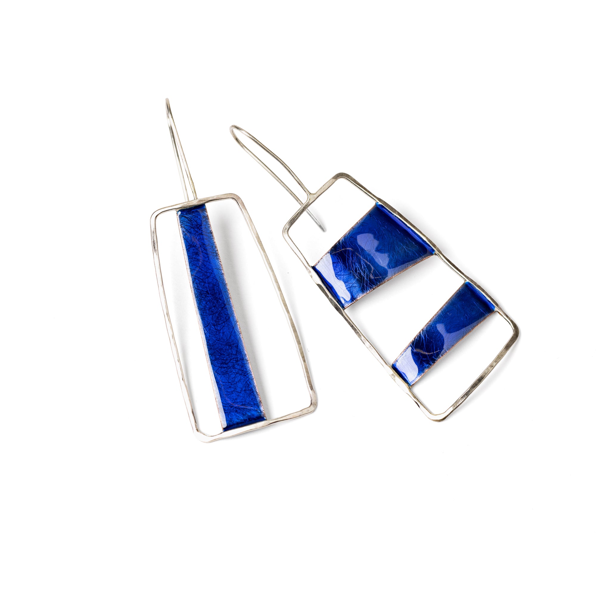 Orecchini Linea+ | Argento Smalto Trasparente
