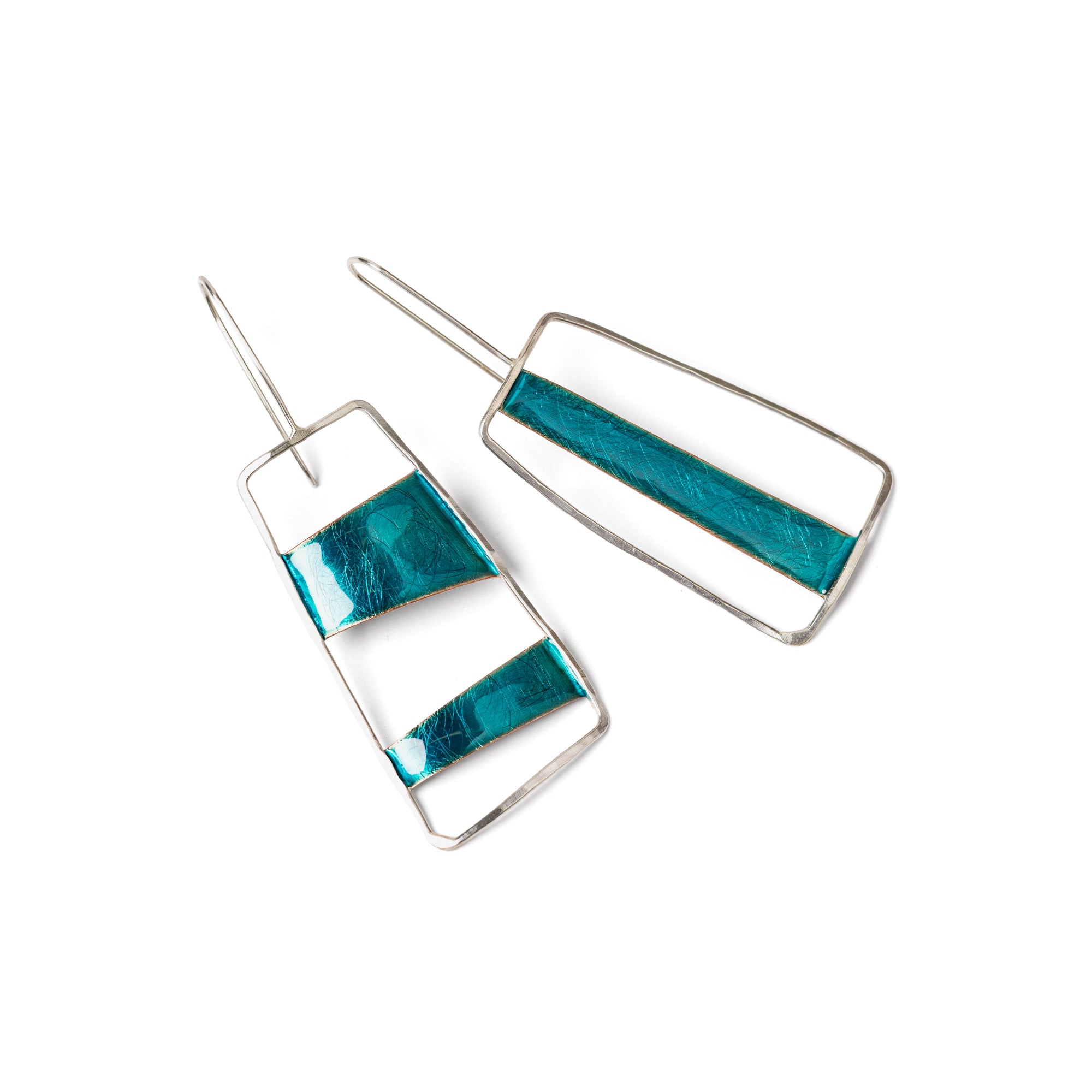 Orecchini Linea+ | Argento Smalto Trasparente