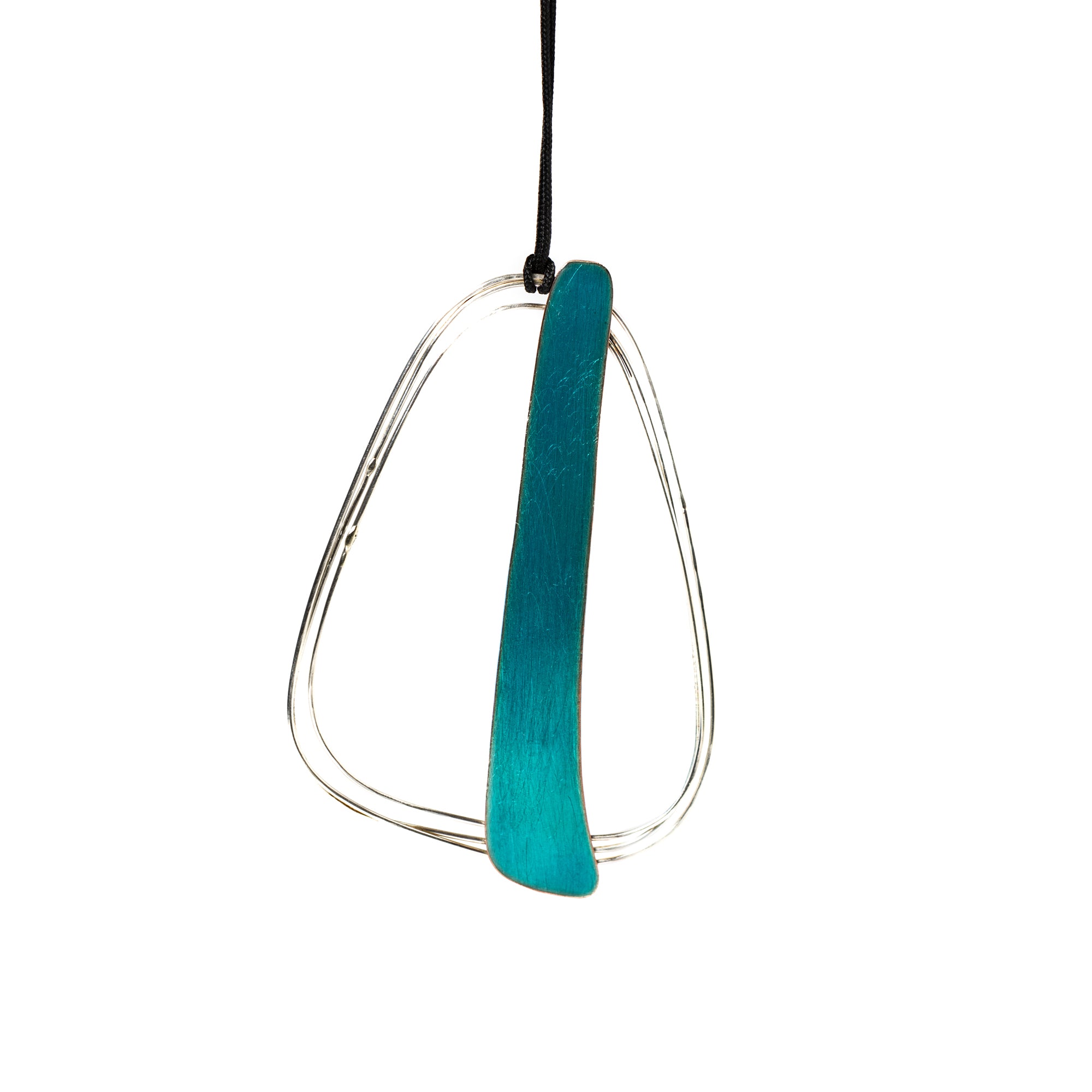 Pendente Linea+ | Argento Smalto Trasparente