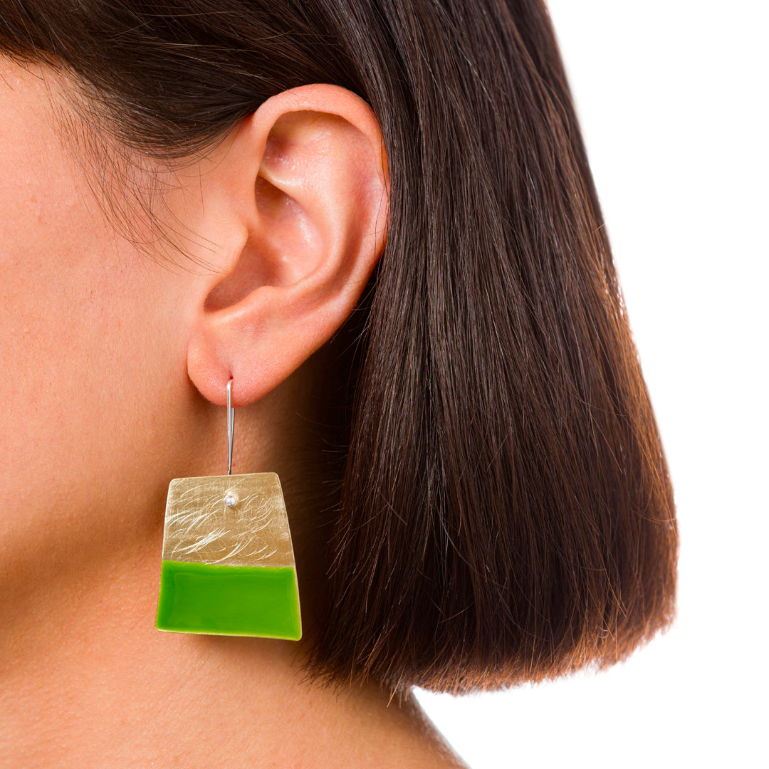 Boucles d'oreilles géométriques | Laiton émaillé
