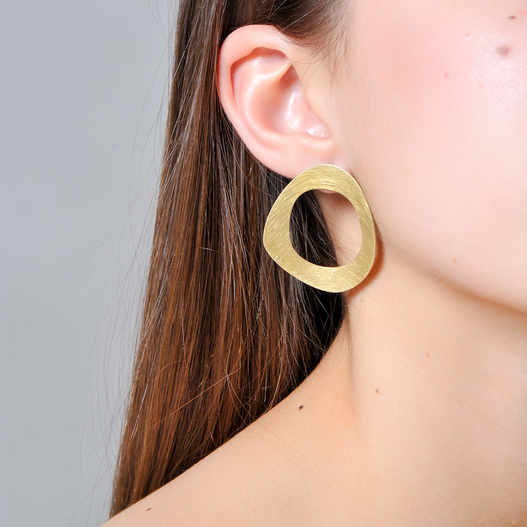 Gold-Large Plated Donut Earrings