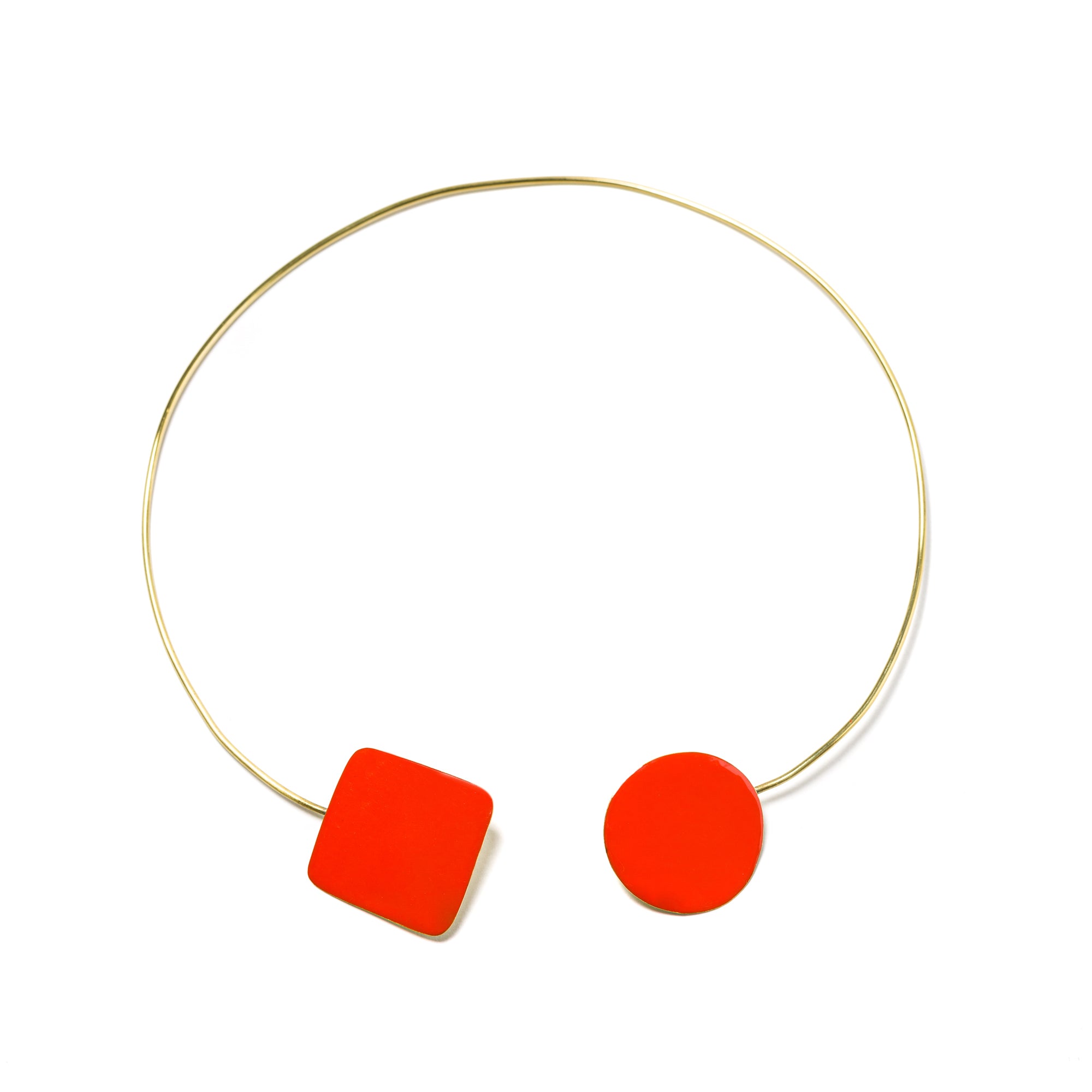 Geometric Brass Necklace COLOR