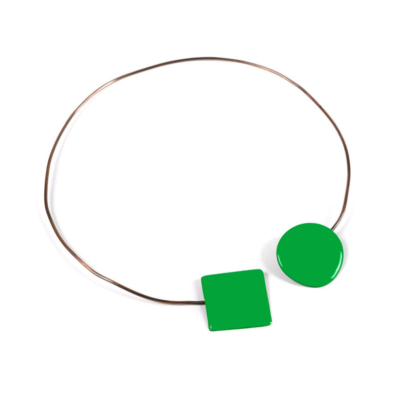 Geometric bracelet in enamelled brass