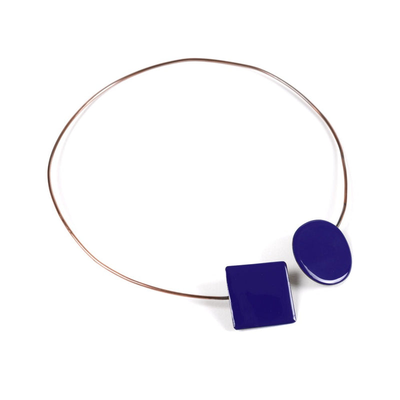 COLLANA_TAORMINA_GEOMETRICA_RAME_SMALTATA_BLU