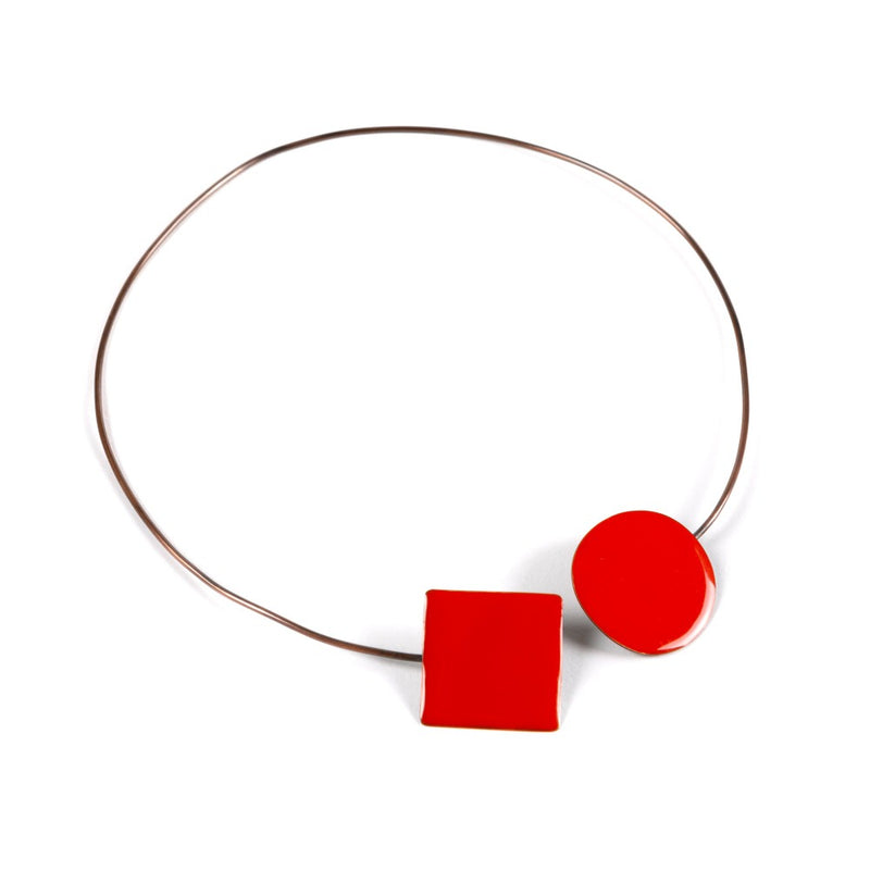 Geometric bracelet in enamelled brass