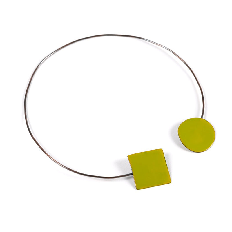 Geometric bracelet in enamelled brass