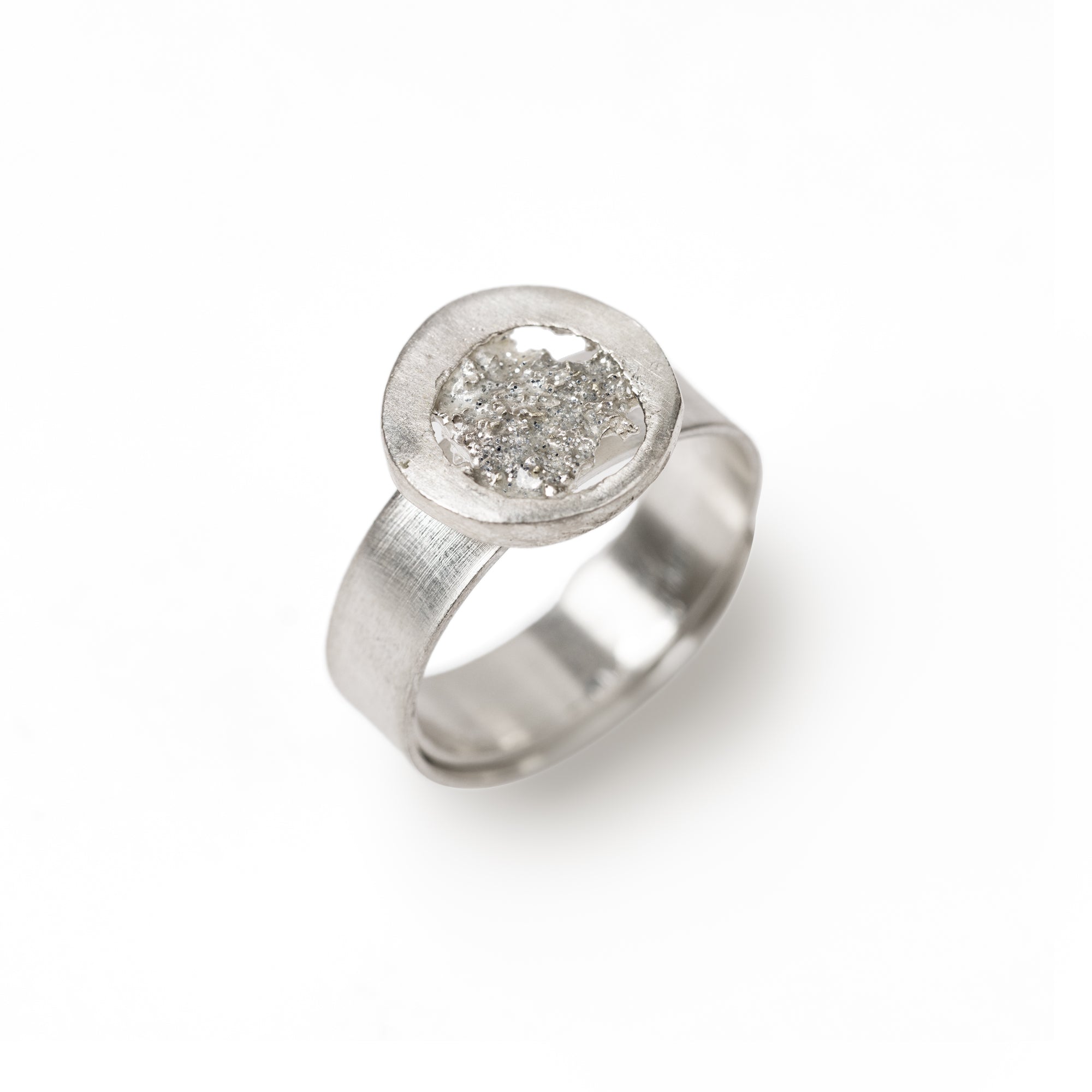 Anello Ischia Tondo | Argento Smalto Glitter