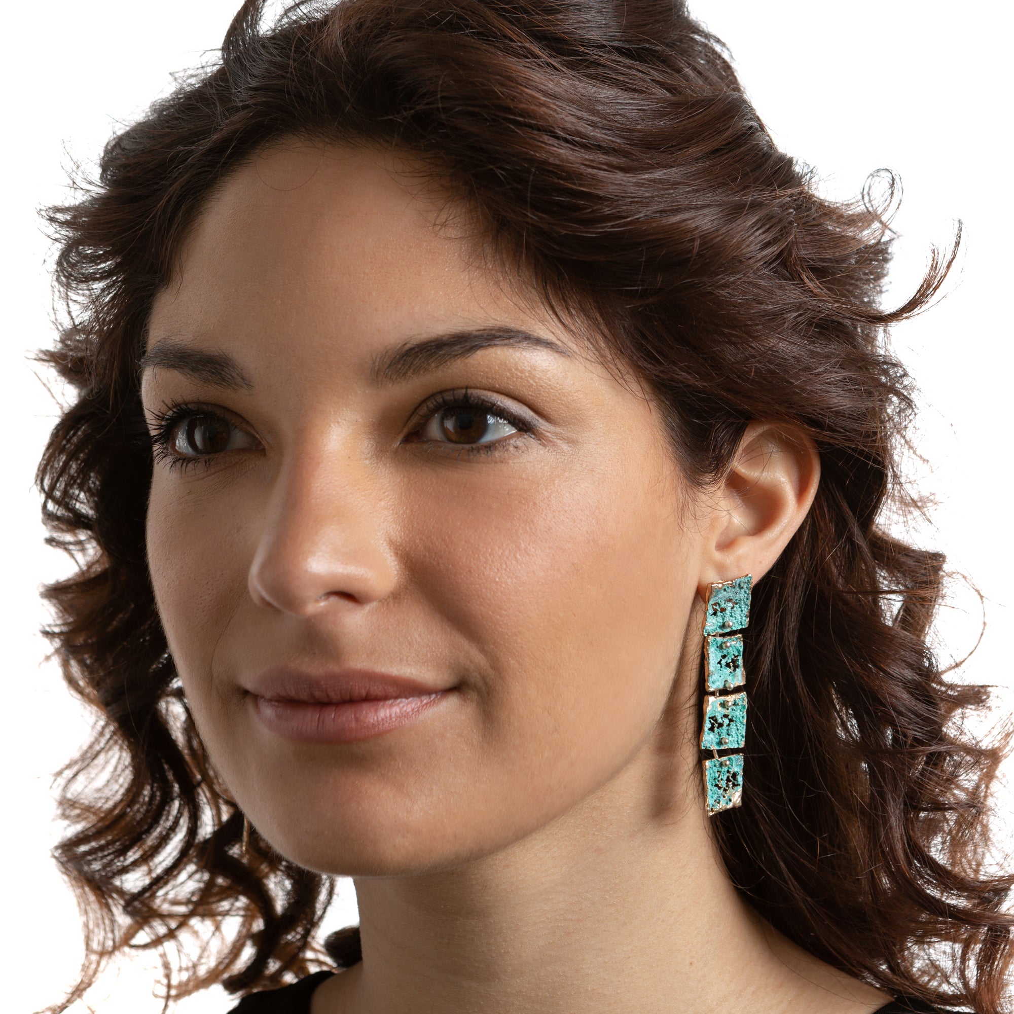 Sciara Long Lobo Earrings in Bronze Patina