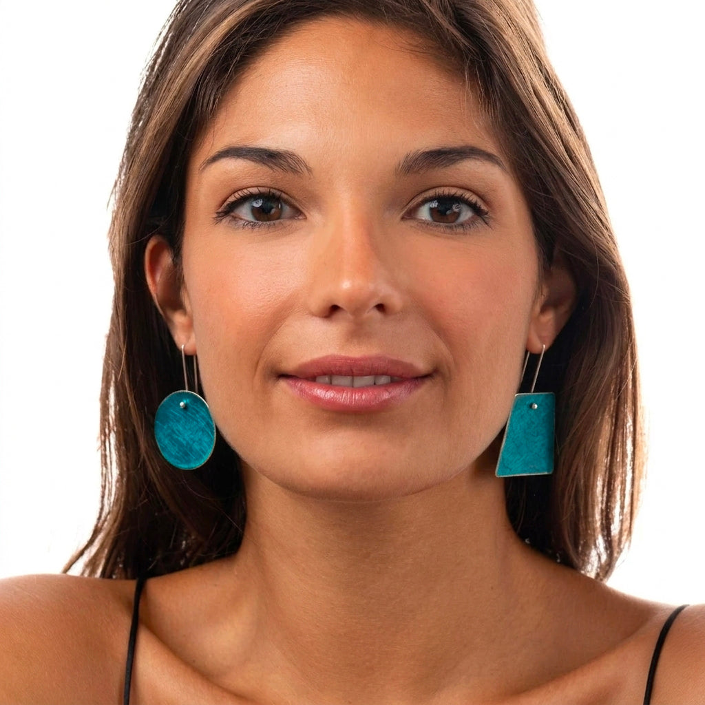 Boucles d'oreilles Monachella géométriques couleur cuivre