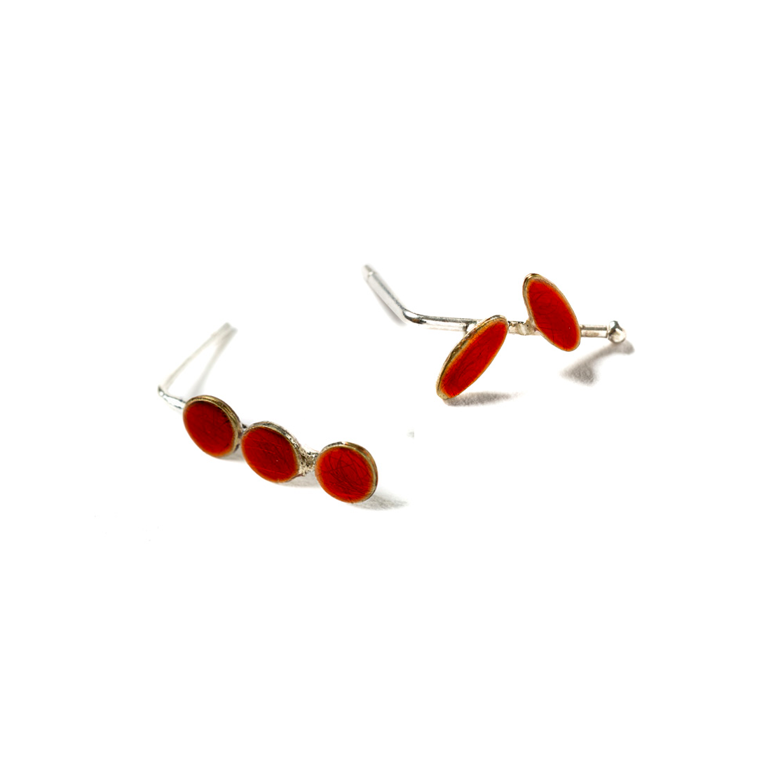 Boucles d'oreilles micro-feuilles « Come Tu Mi Vuoi » | Cuivre et émail transparent
