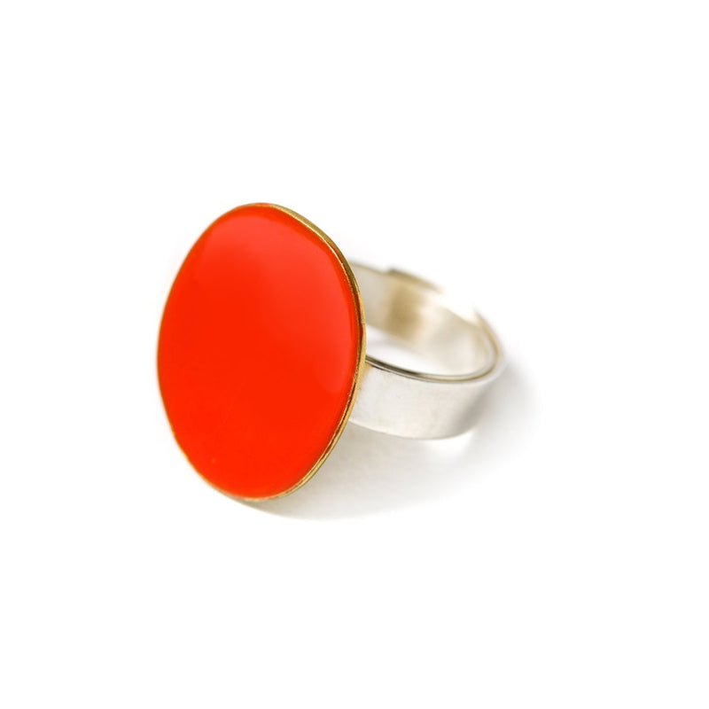 ANELLO_CIOTOLA_MEDIO_ARGENTO_BRONZO_SMALTATO_ARANCIONE_SCURO