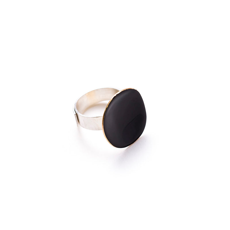 ANELLO_CIOTOLA_MEDIO_ARGENTO-OTTONE_SMALTATO_NERO
