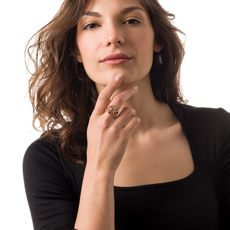 ANELLO_ISABELLA_BRONZO_SMALTO_ROSSO_INDOSSATO