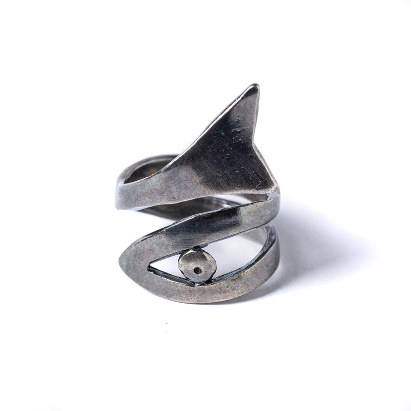 Anello-Pesce-Vuoto-Argento-Ossidato