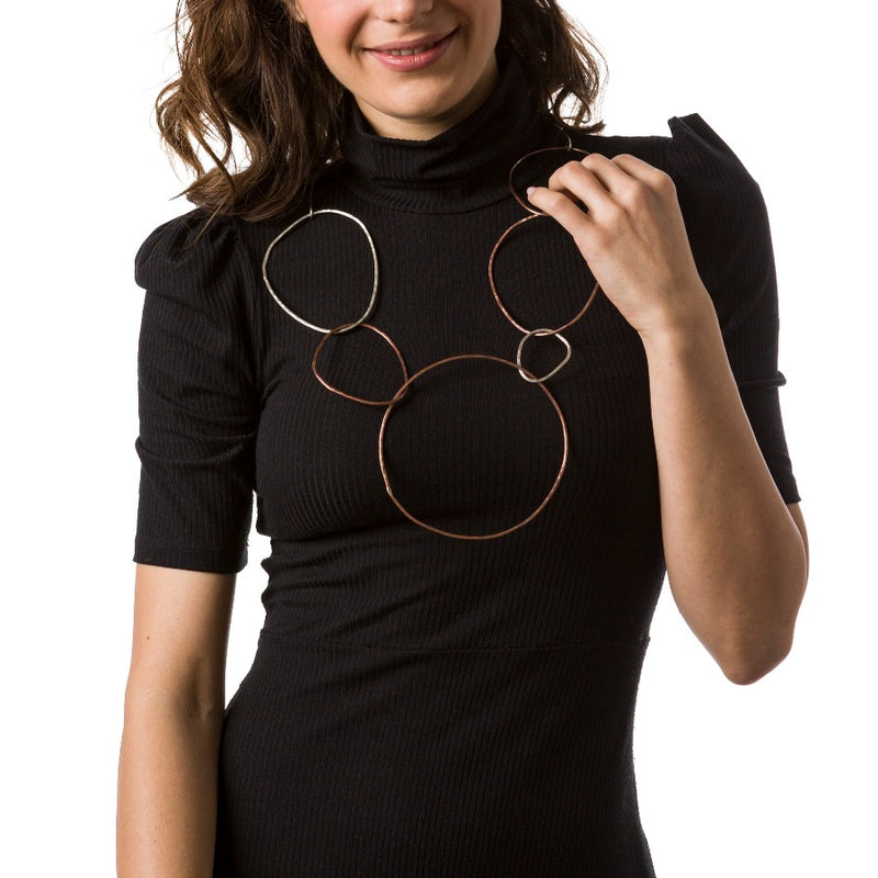 COLLANA_6_CERCHI_ARGENTO_RAME_INDOSSATO