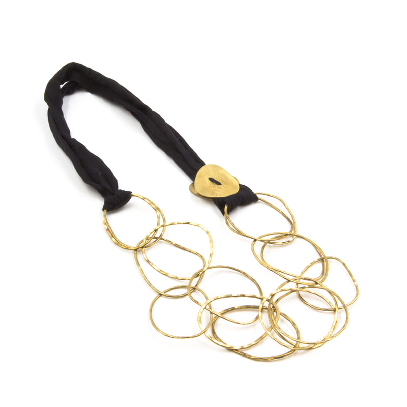 Collana Macro Girocollo con Chips Grandi in Ottone