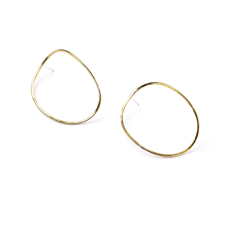Curved copper earrings